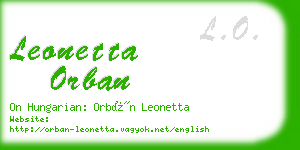 leonetta orban business card